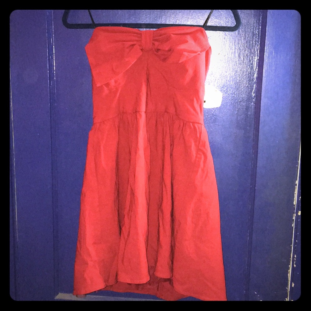 Red Mini Strapless Dress